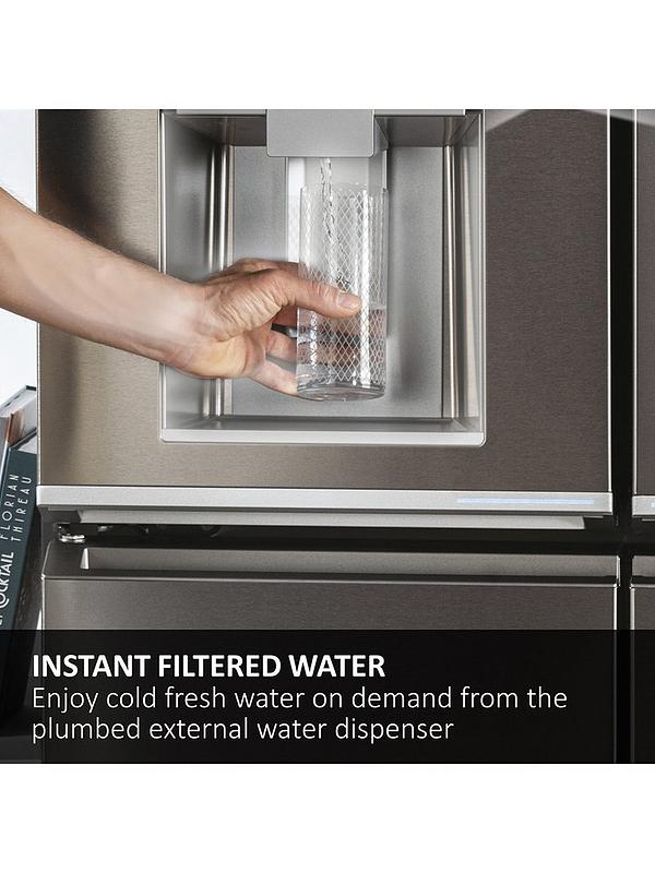Haier SBS 90 HSR5918DIMP Total No Frost American Fridge Freezer with Water & Ice Dispenser, D Rated - Stainless Steel - Image 3